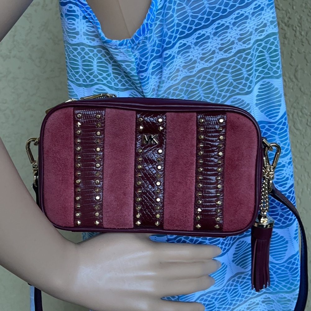 Michael Kors Small Camera Bag Ox Blood North/South - Picture 12 of 16